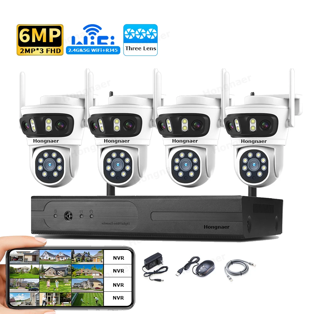 Home Security And Cameras - 2026 Hongnaer 6MP 4CH 3 Lens