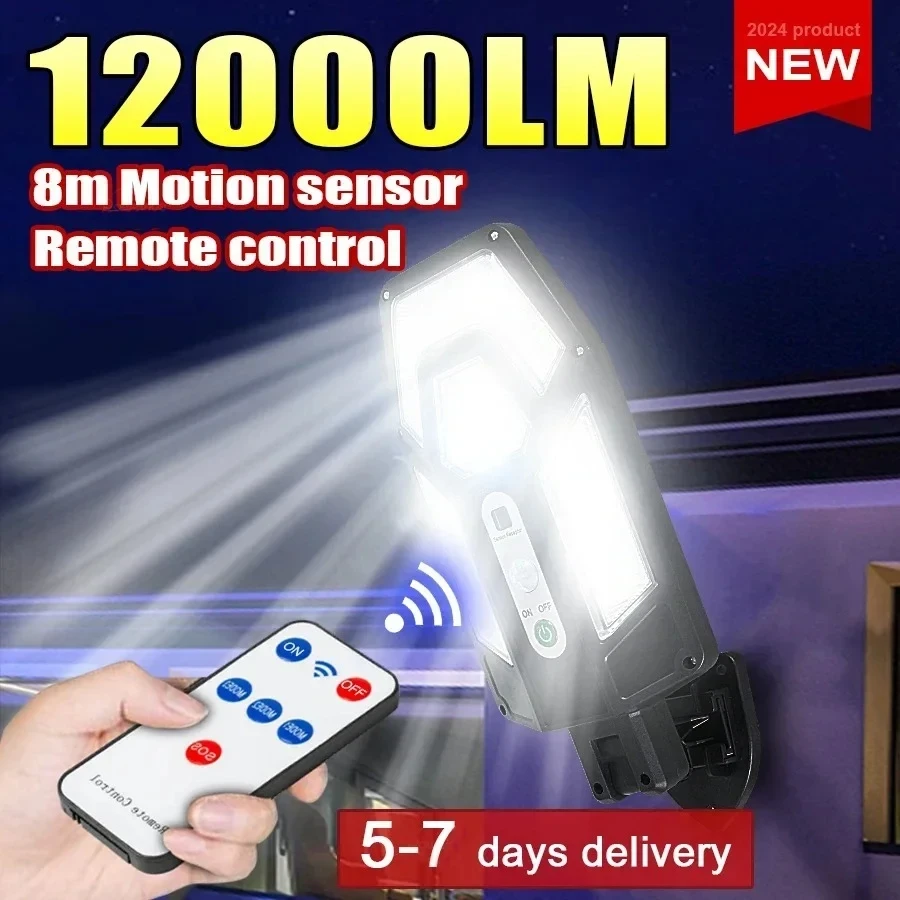 Solar Security Light - 12000LM Powerful Solar Wall Lamp with