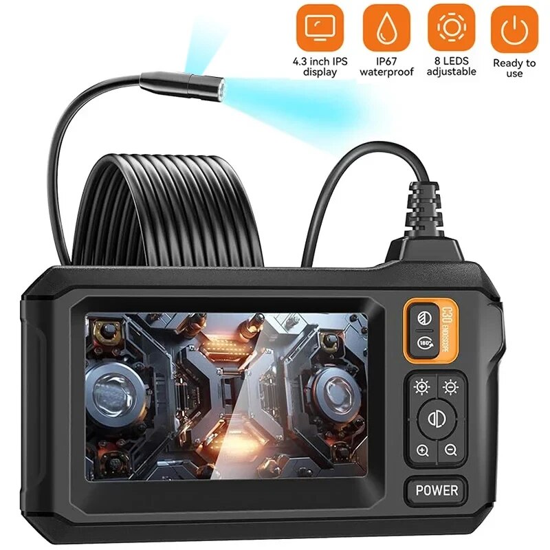 Home Security And Cameras - Industrial Endoscope Camera 8mm HD1080P 4.3inch