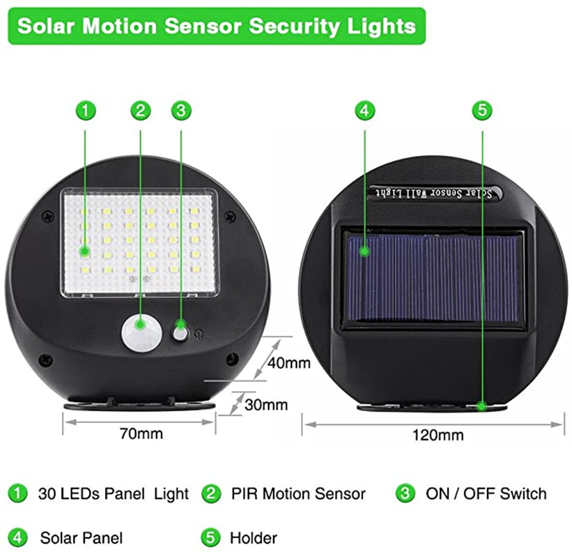 Solar Power PIR Motion Sensor  - Home Security Yard Sensors recension och pris
