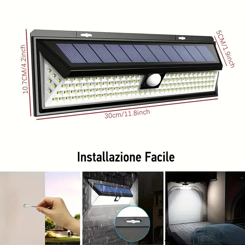 Waterproof LED Solar Wall Ligh - Home Security Yard Sensors recension och pris