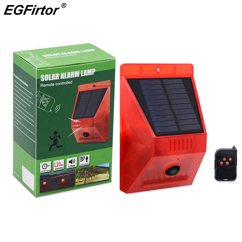 Solar Alarm Lamp Remote Contro - Home Security Yard Sensors recension och pris