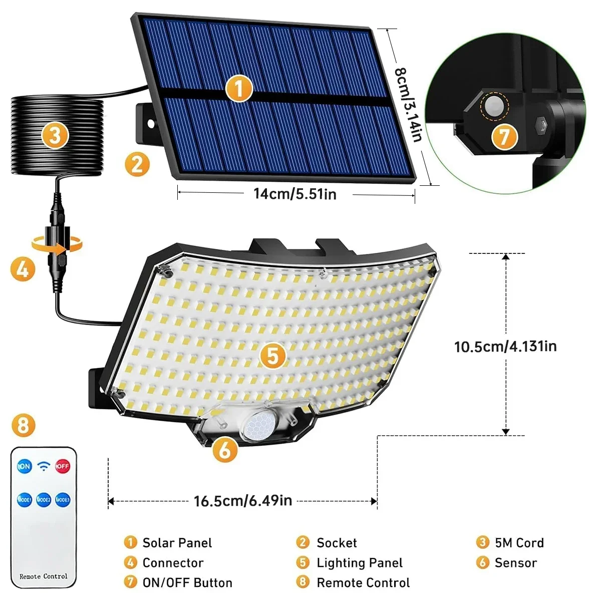 234LED Solar Outdoor Lights Mo - Solar Security Light recension och pris