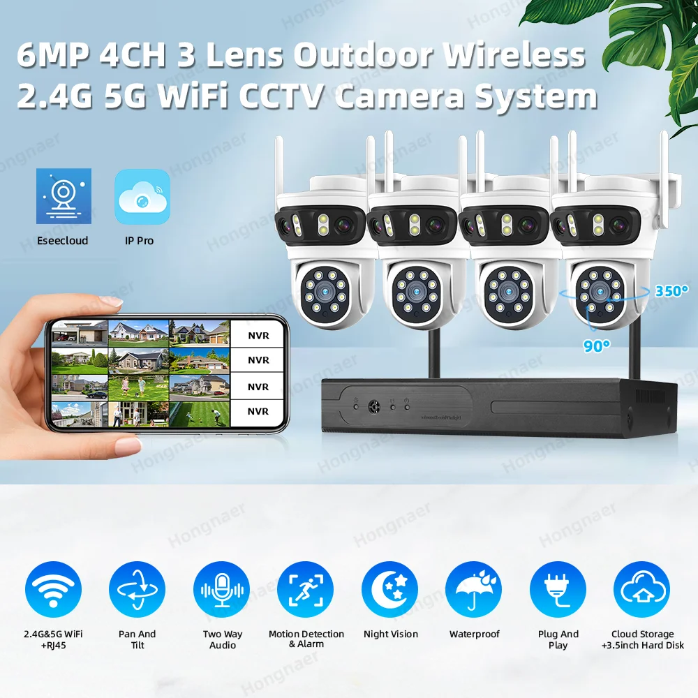2026 Hongnaer 6MP 4CH 3 Lens 2 - Home Security And Cameras recension och pris