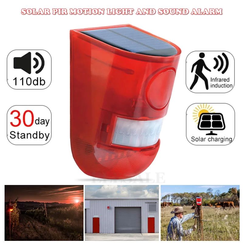 Waterproof Solar Powered Alarm - Solar Security Light recension och pris