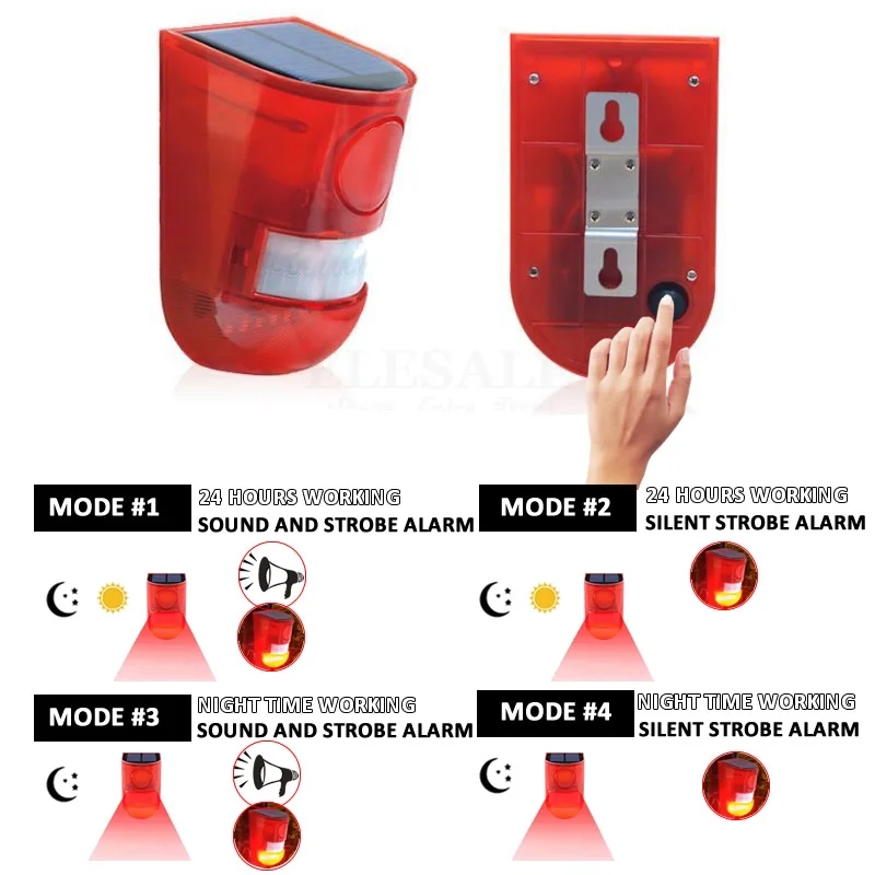 Waterproof Solar Powered Alarm - Solar Security Light recension och pris