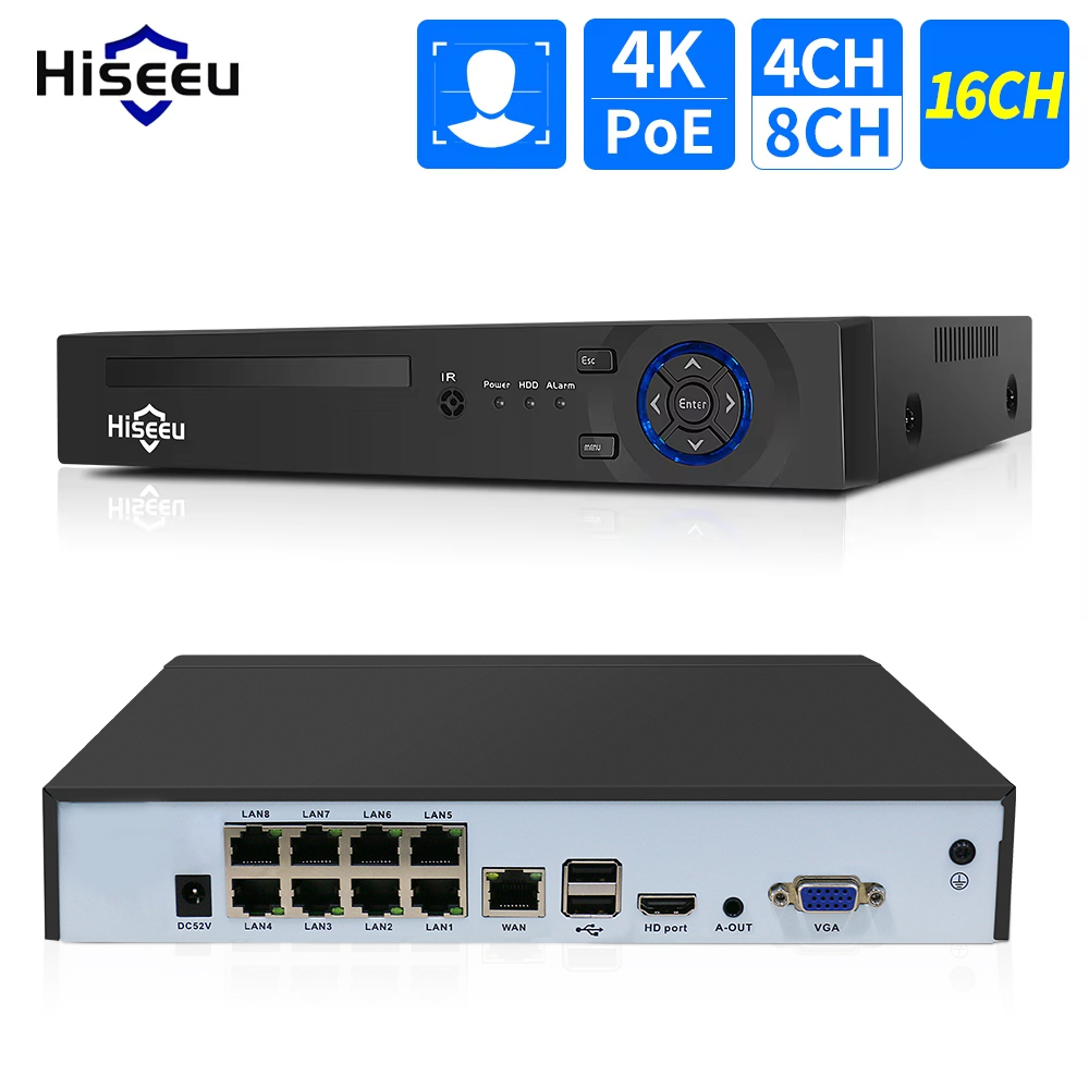 Hiseeu 4CH 10CH 16CH 4K 8MP 5M - Home Security And Cameras recension och pris