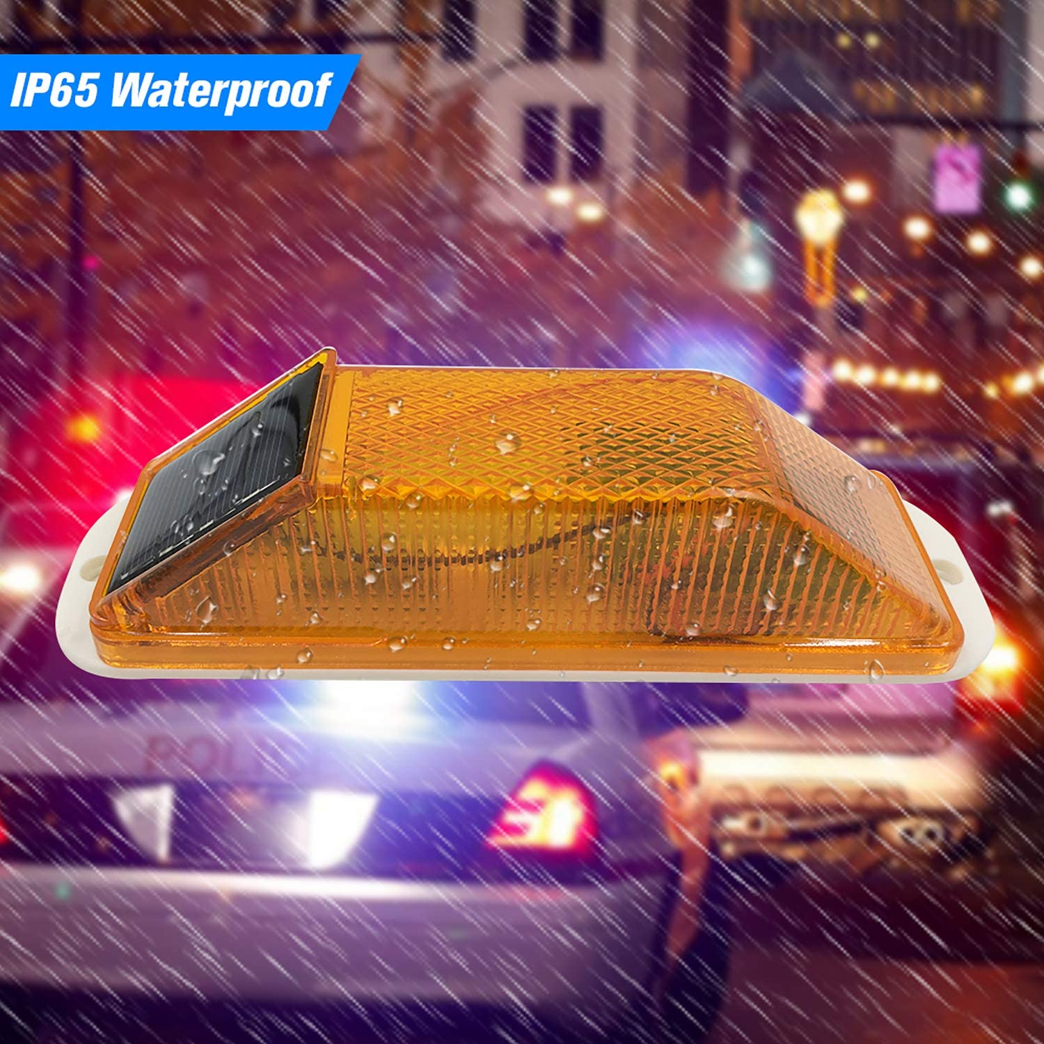 Solar Strobe Warning LED Lamp  - Solar Security Light recension och pris