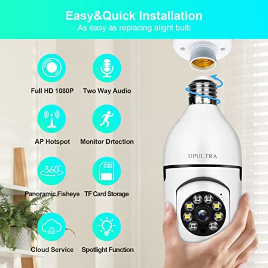 Light Bulb 1080P Security Wire - Home Security And Cameras recension och pris