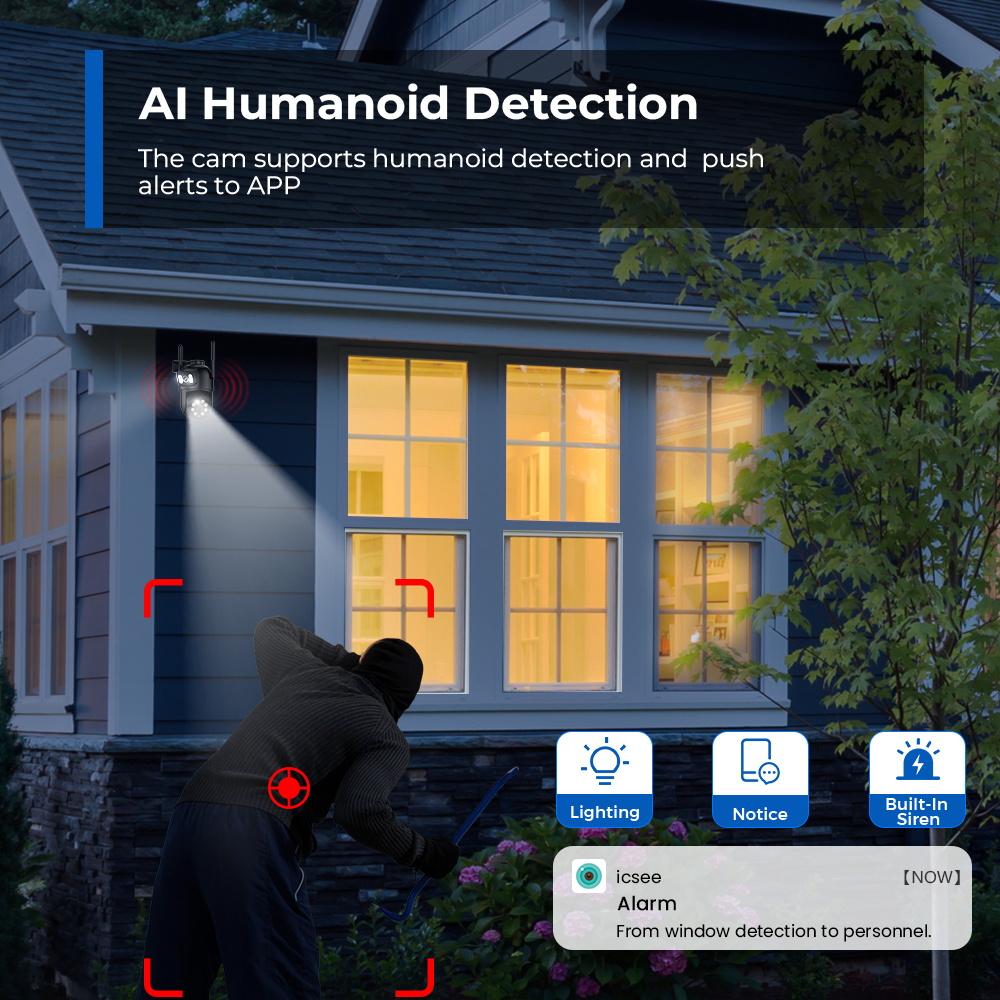 Outdoor 8MP 4K WiFi PTZ Securi - Home Yard Security Cameras recension och pris