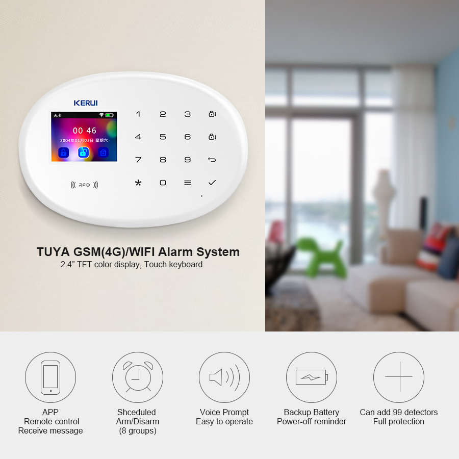 KERUI W202 WIFI GSM Alarm Syst - Home Security Technician recension och pris
