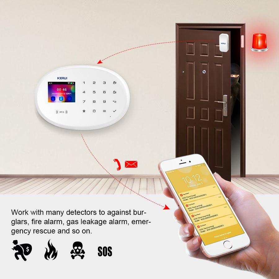 KERUI W202 WIFI GSM Alarm Syst - Home Security Technician recension och pris