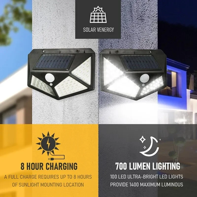 100Led Multifunctional Solar L - Solar Security Light recension och pris