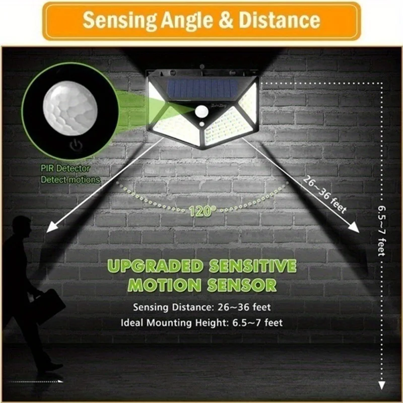 100Led Multifunctional Solar L - Solar Security Light recension och pris