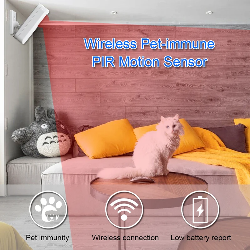 White Wireless 433MHz Infrared - Pet Immune Pir Sensor recension och pris