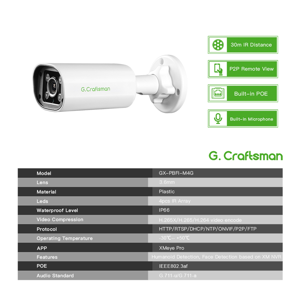 C GC PB 4MP POE IP Camera,Buil - Home Security Technician recension och pris
