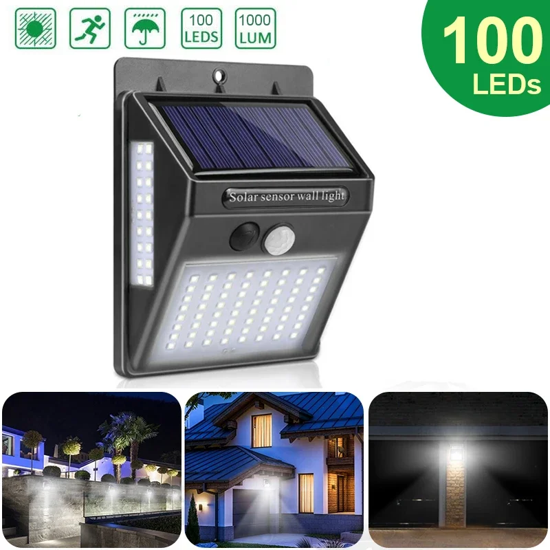 Outdoor Solar 100 LED PIR Moti - Home Security Yard Sensors recension och pris